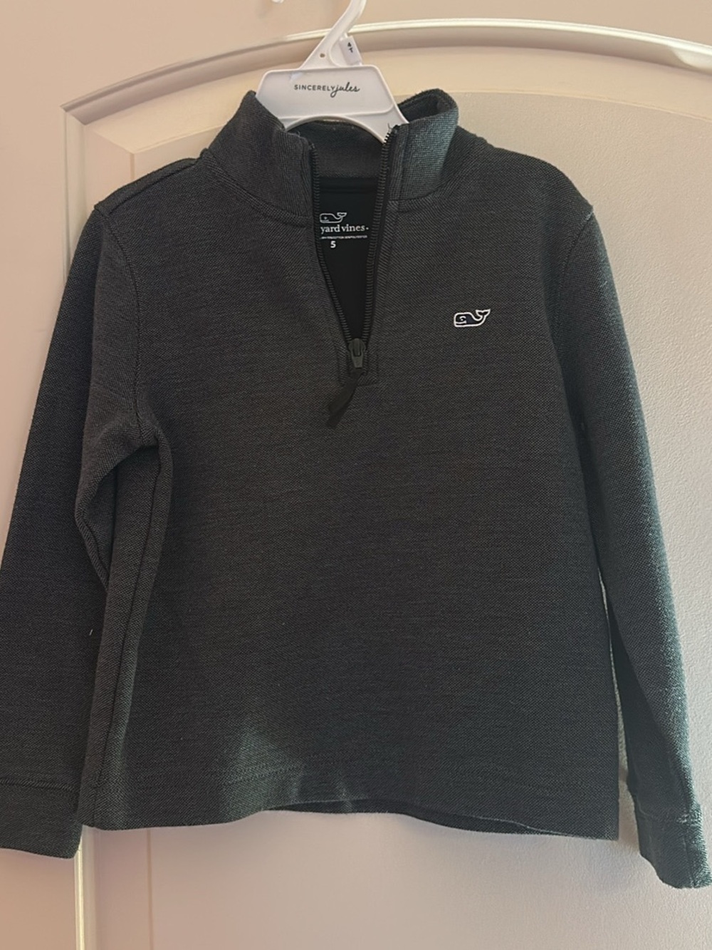 Vineyard Vines Kids Dark Charcoal Quarter-Zip Pullover